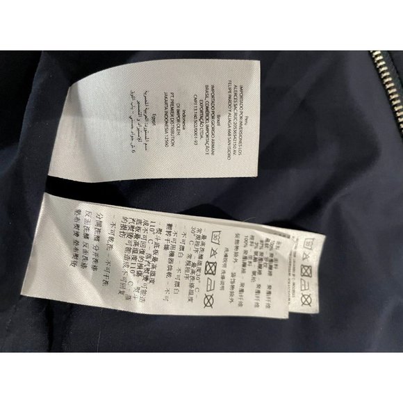 A|X Armani Exchange rare embryoid Men's L dark blue satin bomber Blouson Jacket - Picture 11 of 14